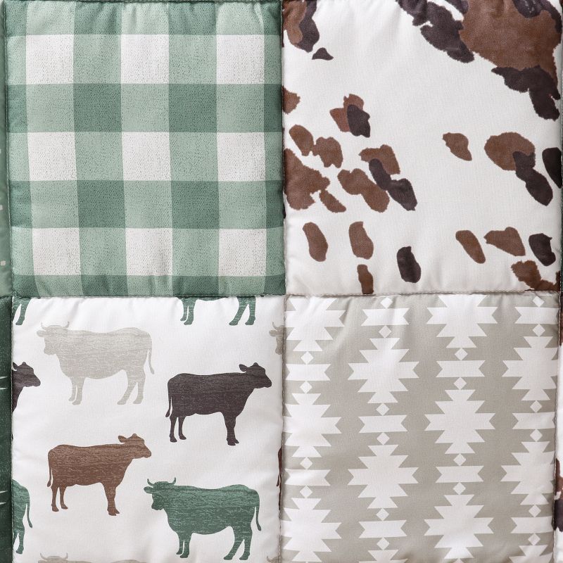 The Peanutshell Nursery Crib Bedding Set for Baby Boys, Boho Farm, 3 Pieces - Green, 3 of 7