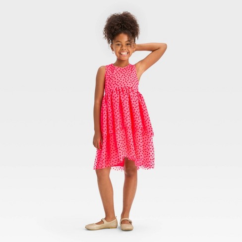 Childrens pink polka dot on sale dresses