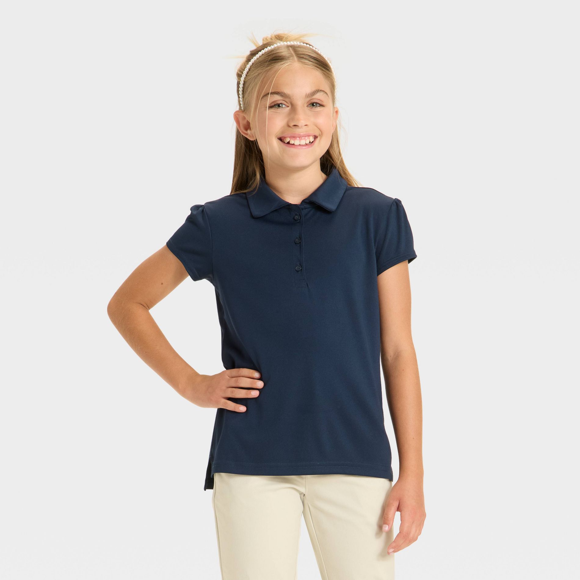 Girls' Short Sleeve Uniform Performance Polo Shirt - Cat & Jack™