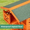 phiestina 2-Story Wooden Feral Cat House, Orange & Green, with Weatherproof Roof, Stairs & Door for Indoor/Outdoor Use - 3 of 4