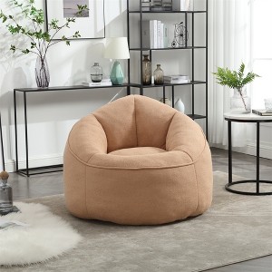Bean Bag Chair, High-Density Foam Filling Bean Bag Sofa Chairs with Foot Stool, Modern Accent Chair with Ottoman - 1 of 4
