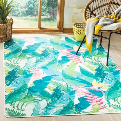 Daytona Ivory & Green Hand-Knotted Synthetic 5'1" x 7'6" Rug