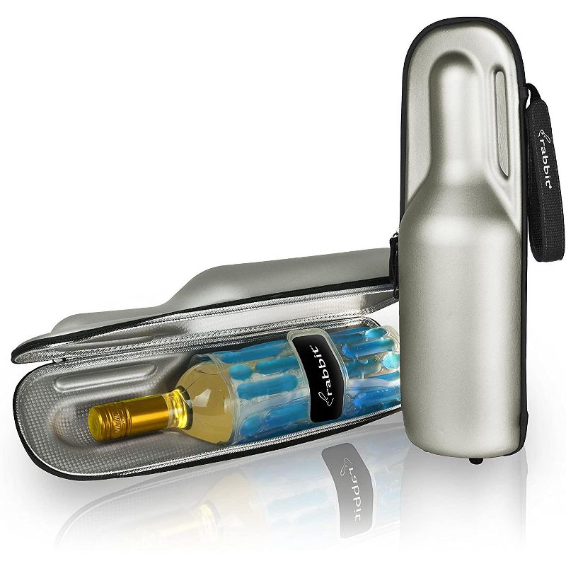 Rabbit Wine Trek Portable Bottle Cooler, Silver & Black, 2 of 6