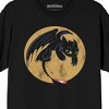 How to Train Your Dragon Franchise Toothless Kawaii Circle on Black Adult Crew Neck Short Sleeve T-shirt - 2 of 3