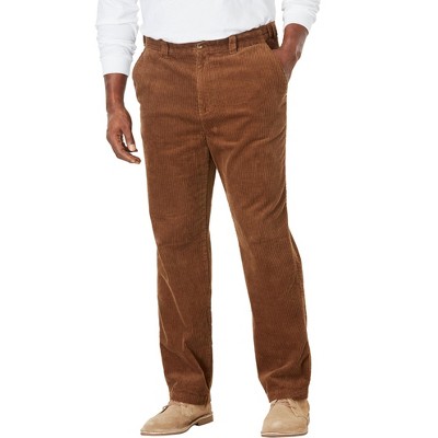 KingSize Men's Big & Tall Six-Wale Corduroy Plain Front Pants - Tall - 46  40, Dark Wheat Brown