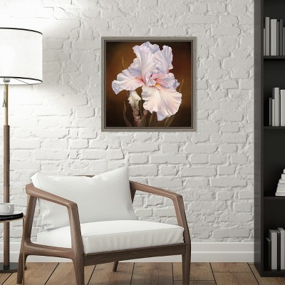 White Iris II Framed Canvas Wall Art Print 16 x 16