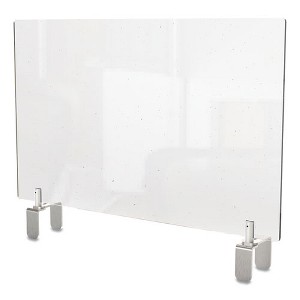 Ghent Clear Partition Extender with Attached Clamp, 29 x 3.88 x 18, Thermoplastic Sheeting - 1 of 3