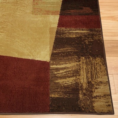 Catalina Bismark Geometric Brown and Beige Synthetic Area Rug