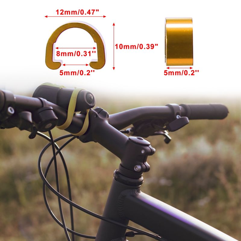Unique Bargains Bike MTB Brake Cable Derailleur Line Case C Shape Buckle Clasps Gold Tone 5 Pcs, 3 of 7