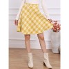 Women's Vintage Plaid A-Line Skirt - Tartan Knee Length Skirt with Elastic Waist Yellow - 3 of 4