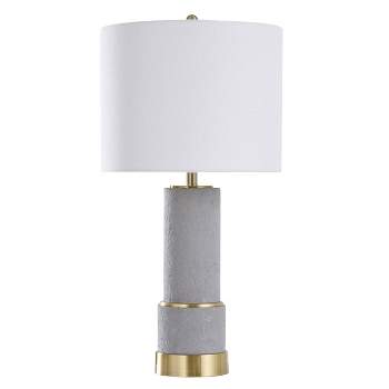 Torrington Gold Contemporary Concrete and Metal Body Table Lamp - StyleCraft