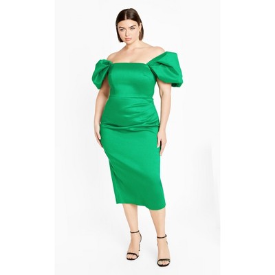 Women's Plus Size Elyse Dress - bright green | CITY CHIC