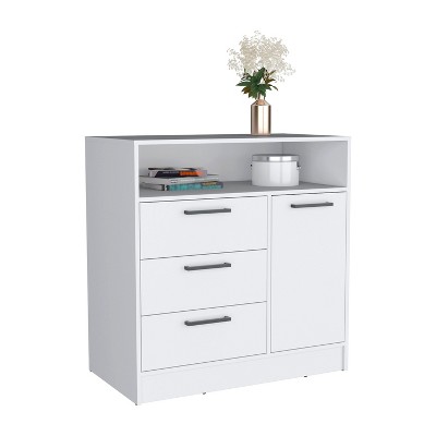 Depot E-Shop Dresser with Spacious 3-Drawer and Single-Door Storage Cabinet