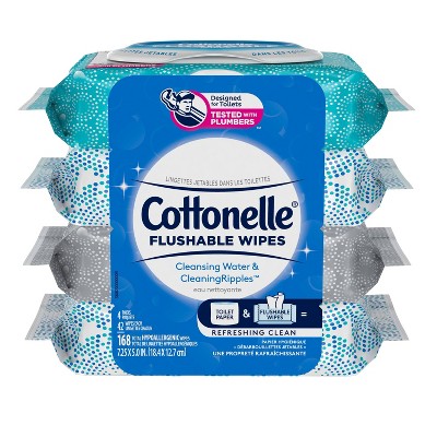 Cottonelle Flushable Wet Wipes Flip-Top Pack - 4pk/42ct