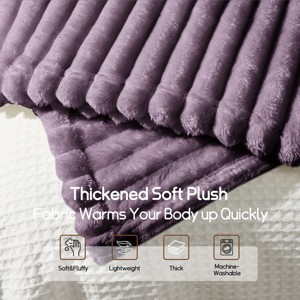 White Warm Blanket with Breathable and Soft for Couch and Bed - 1 of 4