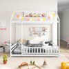 Tangkula Twin Size House Bed w/ Roof & Full-length Safety Guardrail Playhouse Bed Frame - 4 of 4