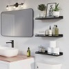 Wall Mounted Floating Shelves Set of 3 with Black Metal Railing, Display Shelves for Living Room Bedroom Bathroom Kitchen Decor - Black - 4 of 4