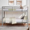 MAYEERTY Full over Full Bunk Bed with Ladder, Wooden Bed Frame with High Guardrail and Ladder for Kids, No Box Spring Needed, Grey - 2 of 4