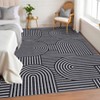 Washable Modern Large Living Room Rugs, Rainbow Print Soft Non Slip Bedroom Carpet, Low Pile Geometric Dining Room Rugs - 3 of 4