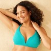 Women's Pique V-Wire Bralette Bikini Top - Shade & Shore™ Teal Blue - 3 of 4