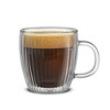JoyJolt Savor Fluted Double Wall Coffee Tea Glasses - 5.4 oz - Set of 6 - 3 of 4