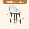 Set of 2,360 ° rotatable bar chair.Modern PU comfortable upholstered bar chair with smooth and beautiful black metal legs - Leovsnove - 3 of 4