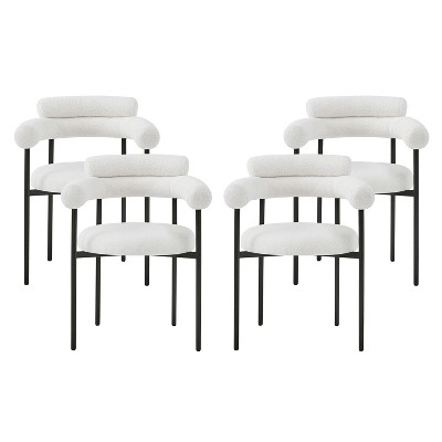 Christopher Knight Home Gianna Modern Upholstered Dining Chairs with Metal Legs (Set of 4)