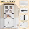 Tall Corner Cabinet with Glass & Barn Doors, Farmhouse Pantry Hutch with Adjustable Shelves - 4 of 4