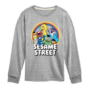 Boys' - Sesame Street - Group Rainbow Long Sleeve Graphic T-Shirt - 1 of 3