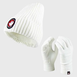 Canada Weather Gear Women's Winter Hat and Gloves Set - Warm Knitted Beanie with Thermal Push Lining Gloves - 1 of 3