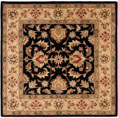 Heritage Black and Gold Hand-Tufted Wool Square Rug
