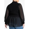 ELOQUII Women's Plus Size Twofer Sweater With Chiffon - 3 of 4