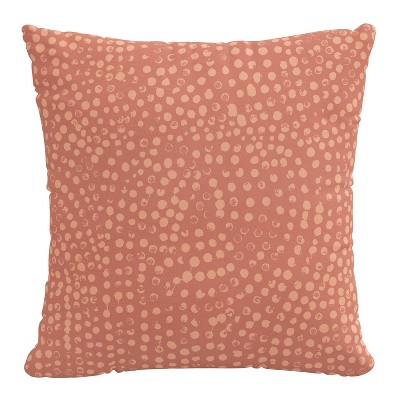 18"x18" Aussie Dot Square Throw Pillow Blush - Skyline Furniture: Cotton Fabric, Indoor Decorative Cushion with Zipper