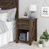 PAGED Wooden Nightstand with 1-Drawer, Mid-Century Modern Bedside Table with Smooth Metal Glides, End Table for Bedroom - 2 of 4