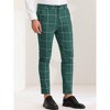 Lars Amadeus Men's Slim Fit Flat Front Zipper Dress Plaid Pants - 2 of 4