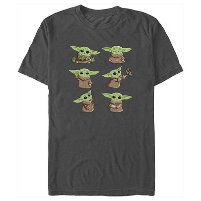 Men's Star Wars: The Mandalorian Grogu Cute Poses T-shirt - Charcoal ...