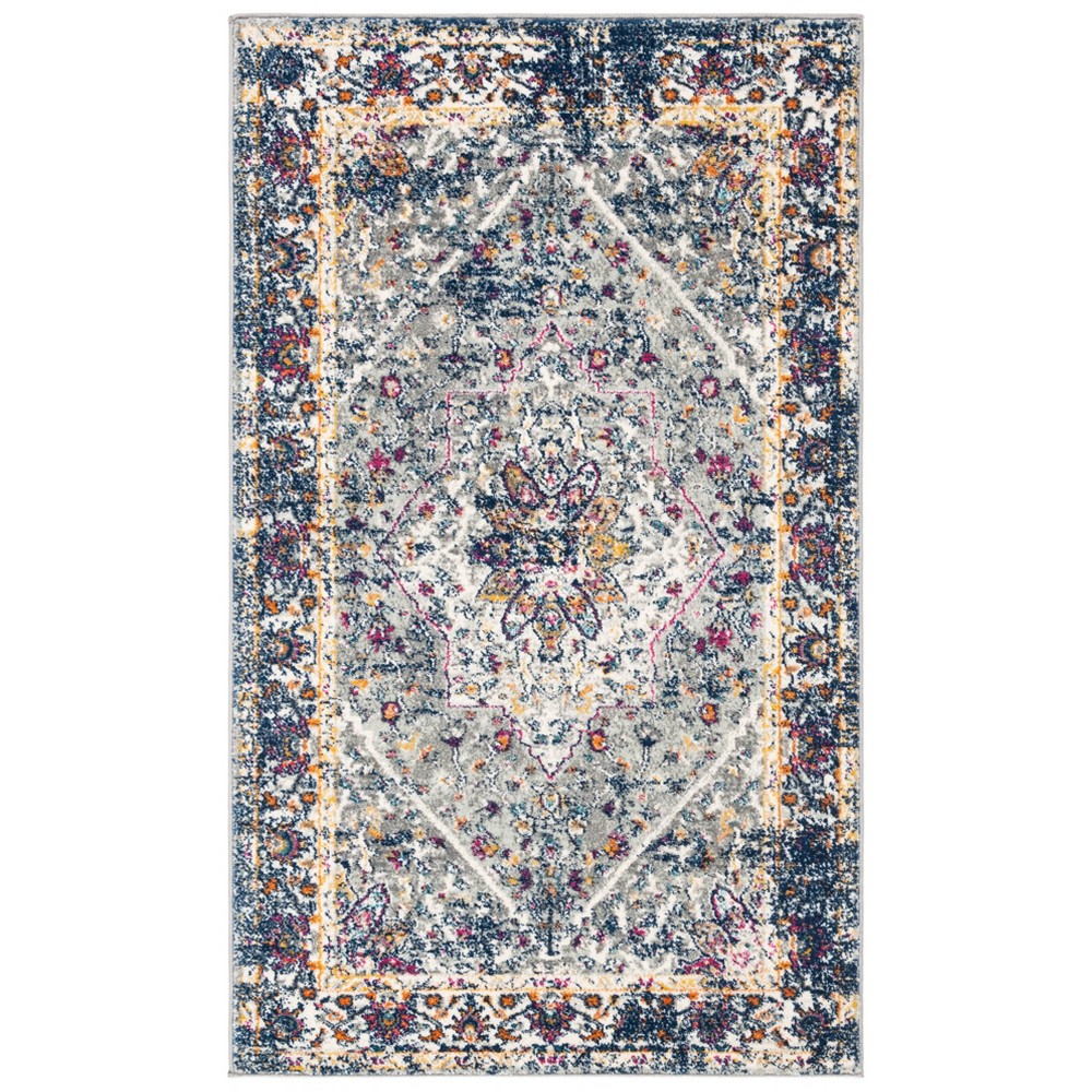 3'x5' Flor Rug Gray/Navy - Safavieh