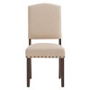 Set of 2 Iverson Nailhead Trim Brown Finish Linen Side Chairs - Inspire Q - 3 of 4
