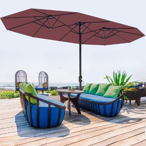 ODK 13 ft umbrella outdoor patio,Double-Sided Rectangle Umbrella Oversized Shade for 2-6 People, Fade Resistant Canopy for Deck Pool Garden Backyard - 1 of 4