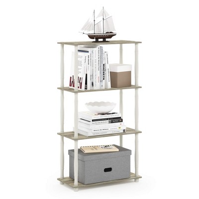 Furinno Modern 4-Tier Decorative Bookshelf Open Multipurpose Bookcase Shelf Display Rack for Living Room&Home Office&Decor,Sonoma Oak/White