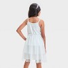 Girls' Sleeveless Tiered Tulle Sequin Dress - Cat & Jack™ White - 2 of 3