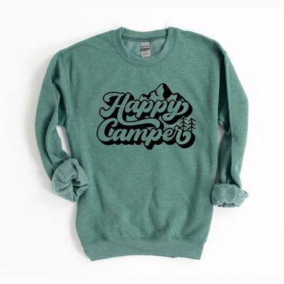 Simply Sage Market Women's Graphic Sweatshirt Happy Camper Mountains