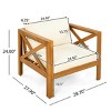 Set of 2 Modern Acacia Wood Club Chairs with Cushions, Accent Arm Chairs for Patio, Balcony, or Sunroom–The Pop Home - 4 of 4