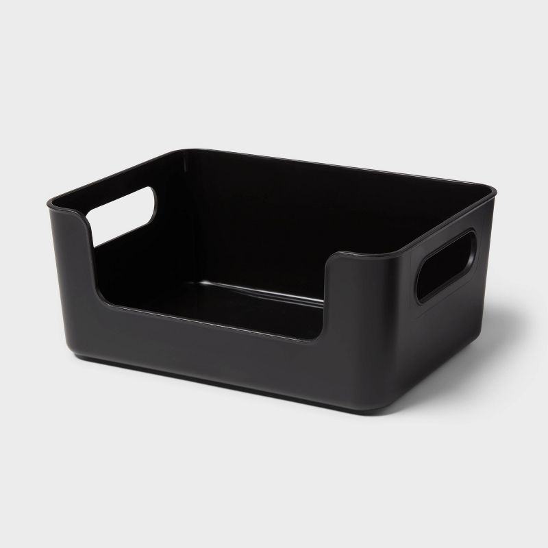Small Plastic Open Face Pantry Bin Black - Brightroom&#8482;, 1 of 6