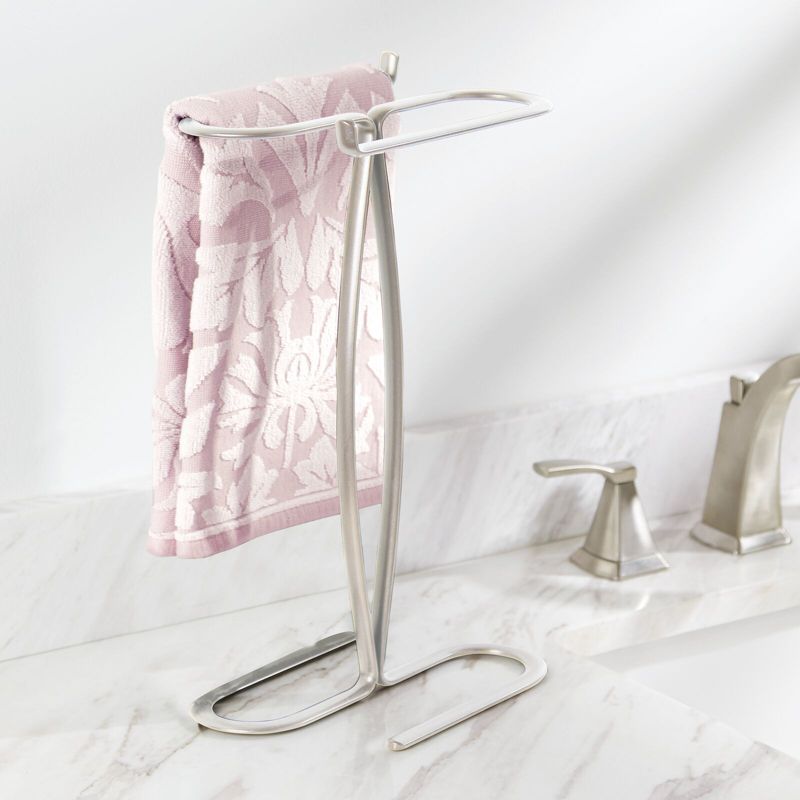 mDesign Metal Hand Towel Holder Stand for Bathroom Vanity Countertop, 2 of 7