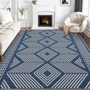 coucheta Multi-size Washable Area Rug, Low Pile Non Slip Modern Imitation Print Distressed Foldable Indoor Carpet, for Living Room Bedroom, Dining - 1 of 4