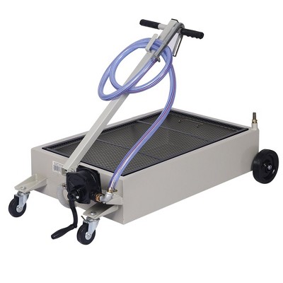 20 Gallon Low-Profile Oil Drain Pan, Oil Drain Tank With Hand Pump, Oil Drain Pan With 7ft Evacuation Hose And Swivel Wheels, Waste Oil Change Pan