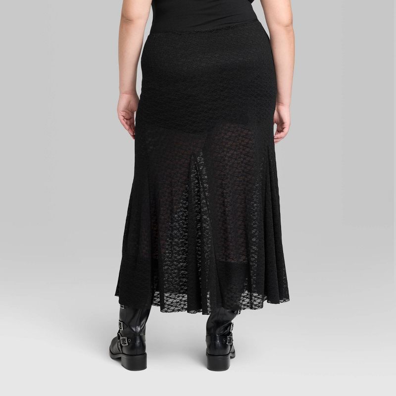 Women's Mid-Rise Lace Trumpet Maxi Skirt - Wild Fable™, 4 of 5