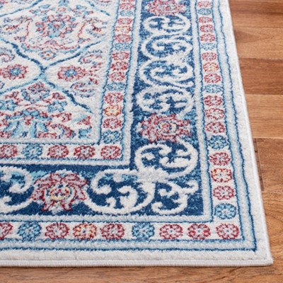 Brentwood 3' x 5' Blue and Beige Synthetic Area Rug