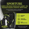 Sportube Cabin Cruiser Lightweight Wheeled or Carry On Gear and Travel Boot Bag with Padded Compartment & Pull Handles, Green - 2 of 4